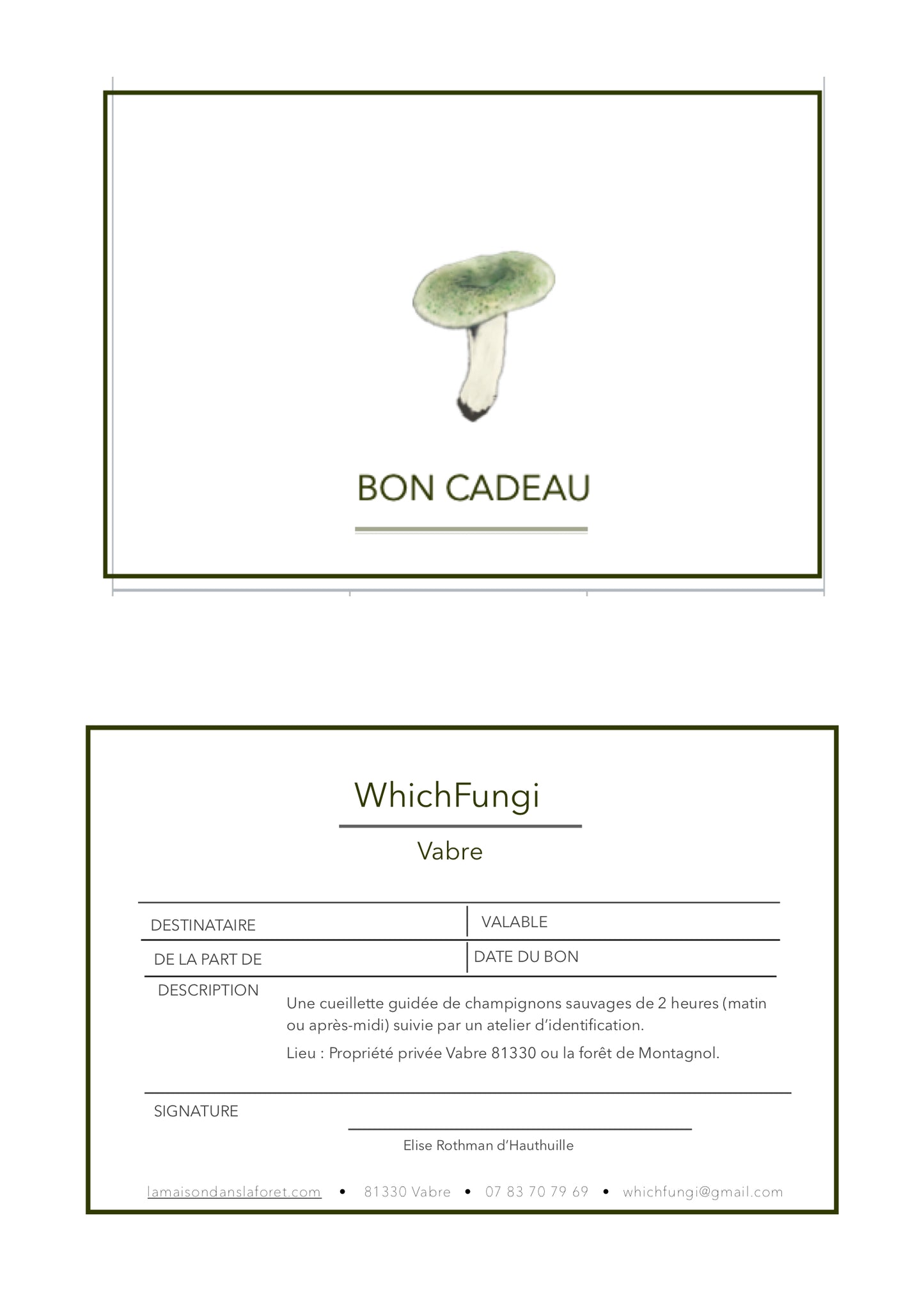 N°9 Bon de Cadeau - Cueillette Guidée