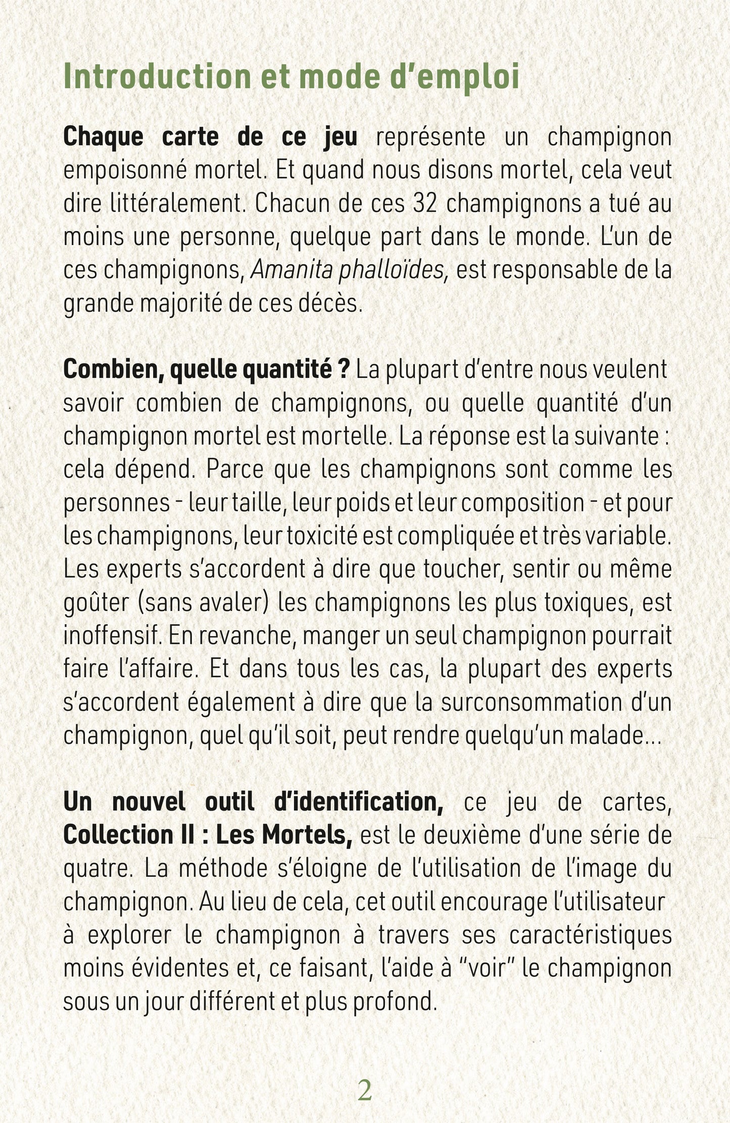 N°7    Identification des Champignons Collection II : Les Mortels FRENCH EDITION