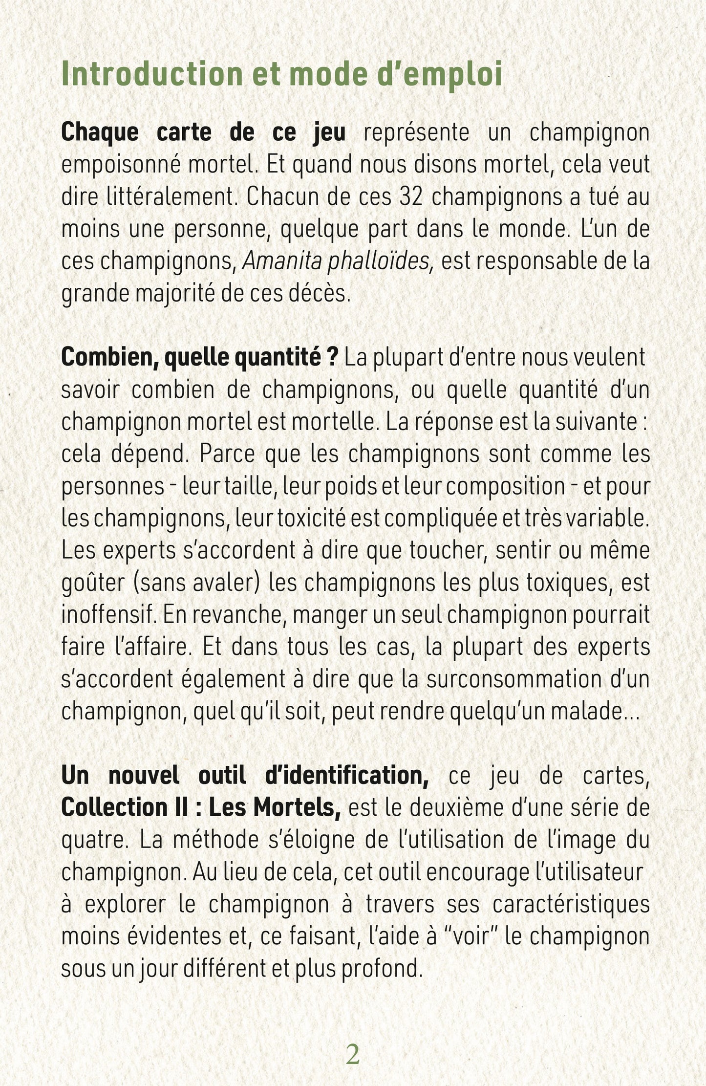 N°7 Identification des Champignons Collection II : Les Mortels FRENCH EDITION