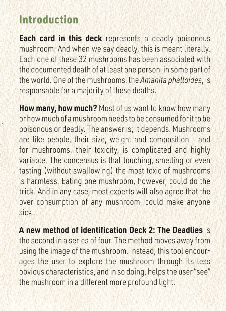 N°2 Mushroom Identification Deck 2: The Deadlies